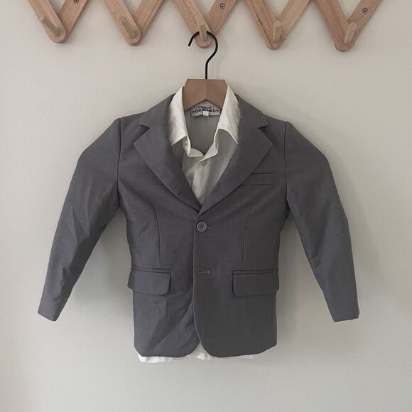 Yuan Lu Other - Boys 3 Piece Jacket Suit - Grey Pants & Jacket, Ivory Button Down Shirt - 4T